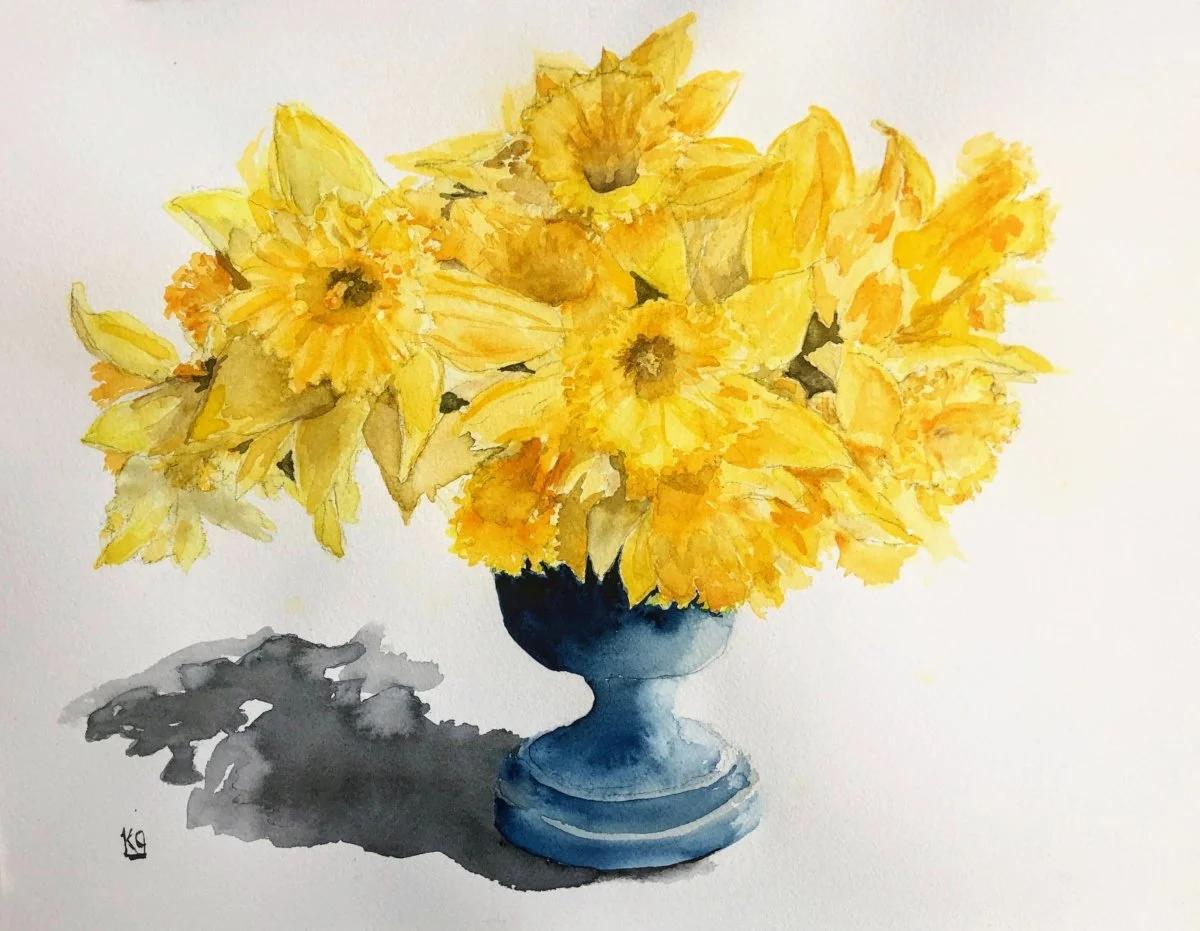 Spring in a Blue Vase