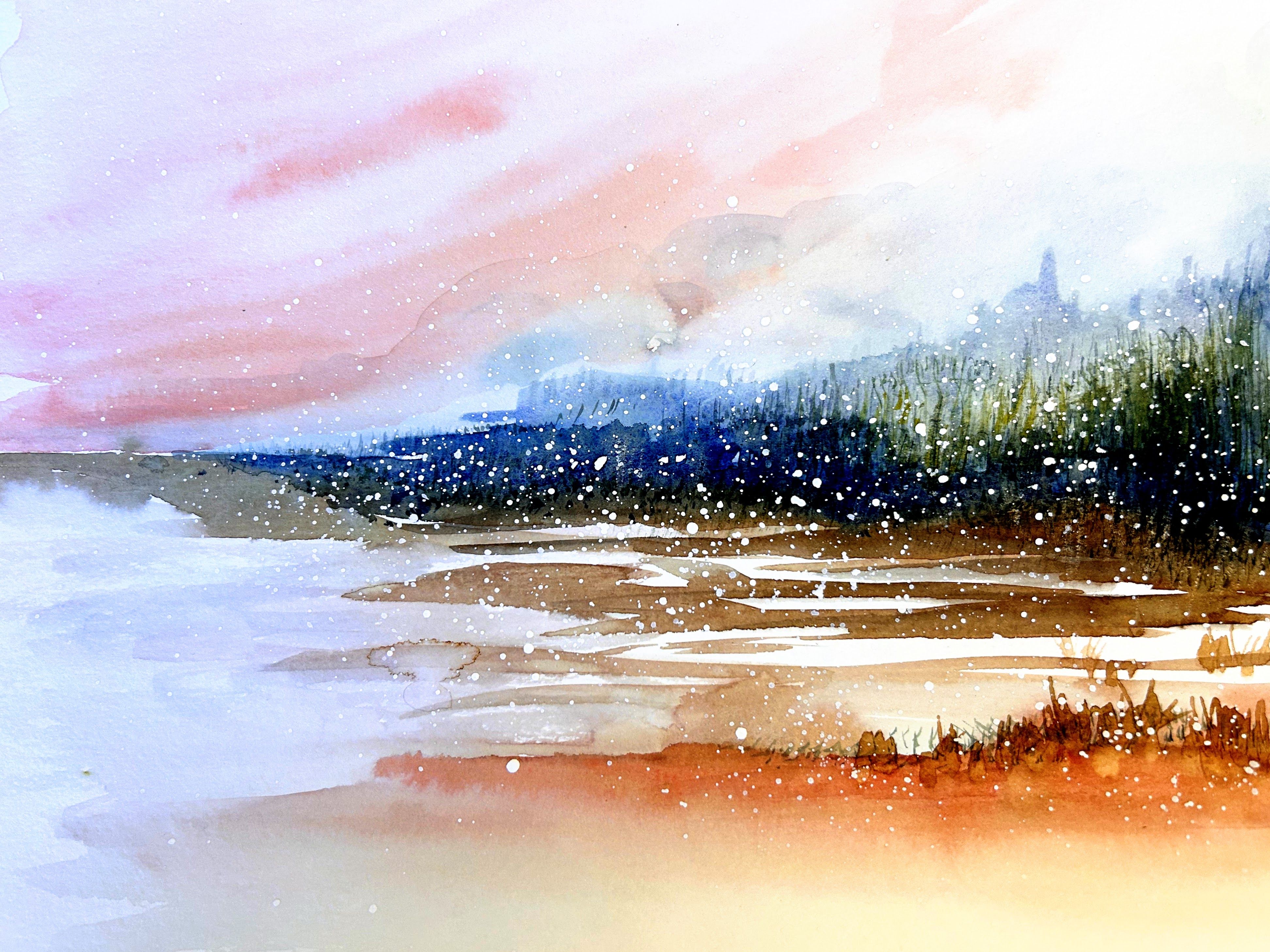 Shoreline Snow Squall by Kas Rohm