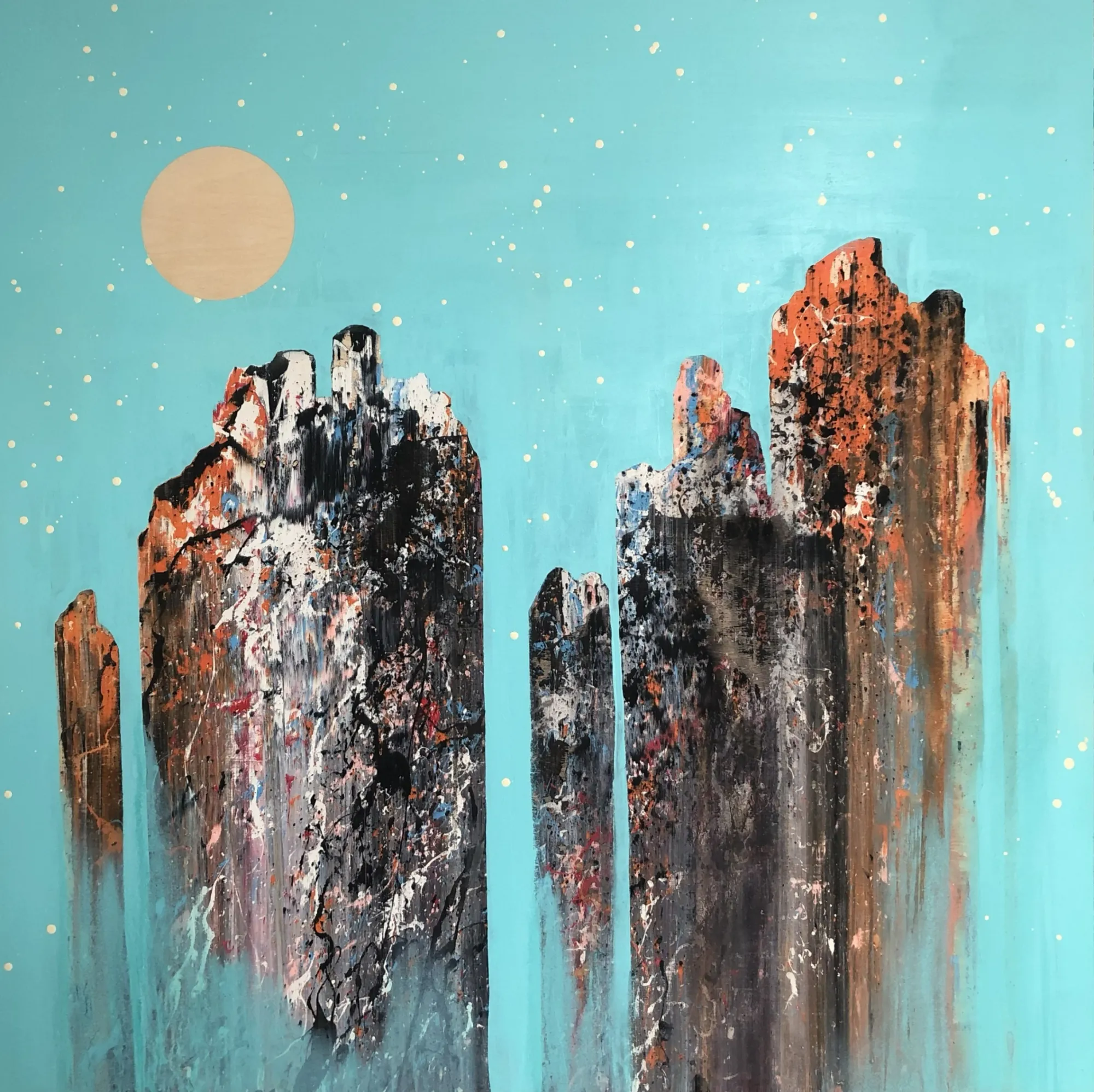 Figures in Teal 3 by Josh Brooks