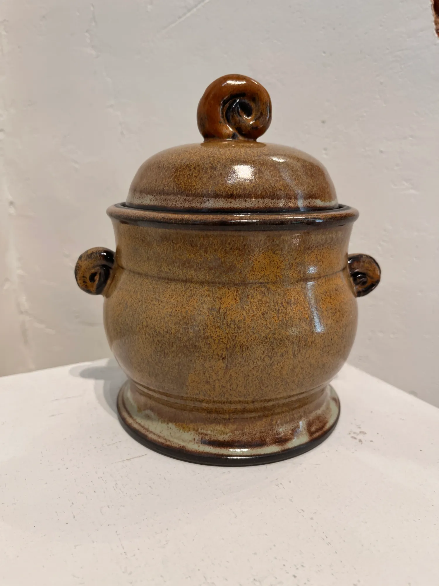 Brown Lidded Jar by Brad Blair