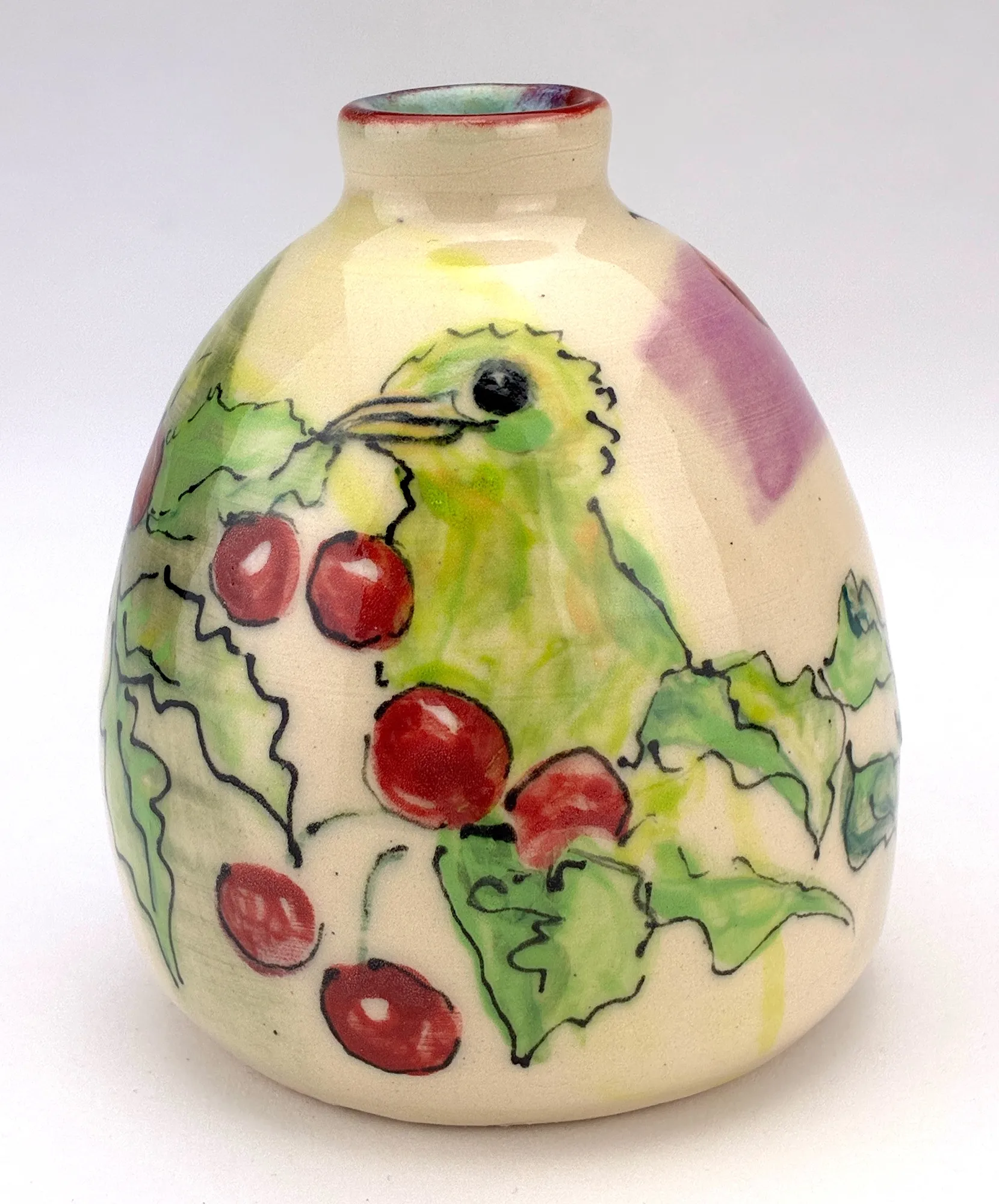 Yellow Bird w/ Cherries by Lynne Molner