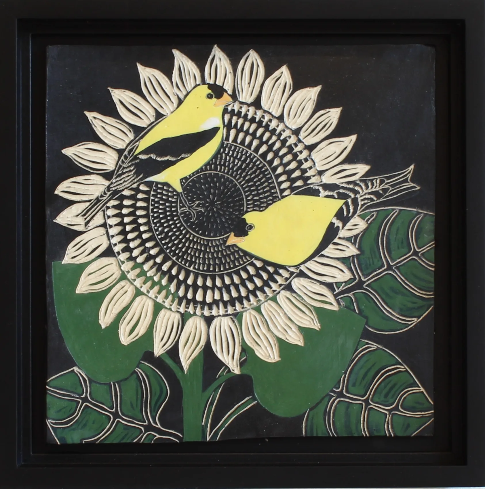 2 Goldfinches by Carolyn Blazeck