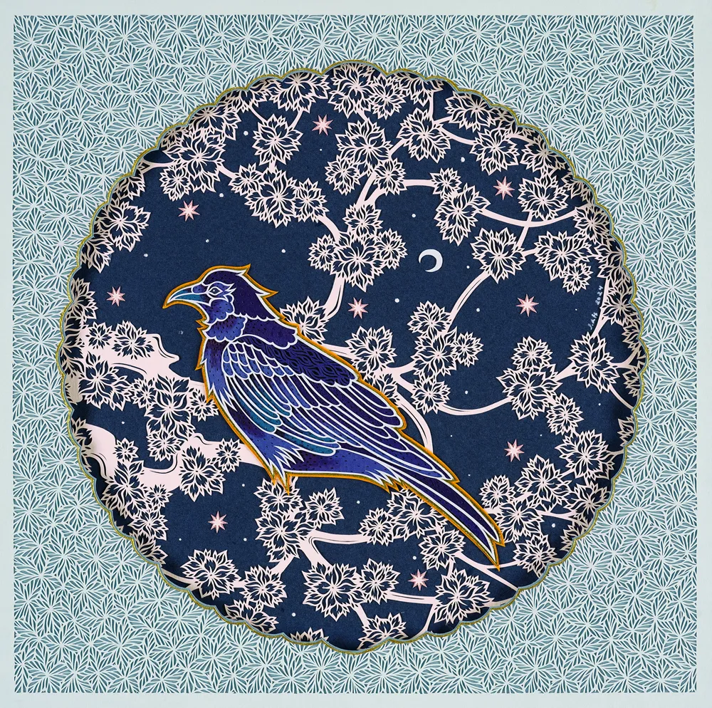 Floral Raven by Jen Hudson