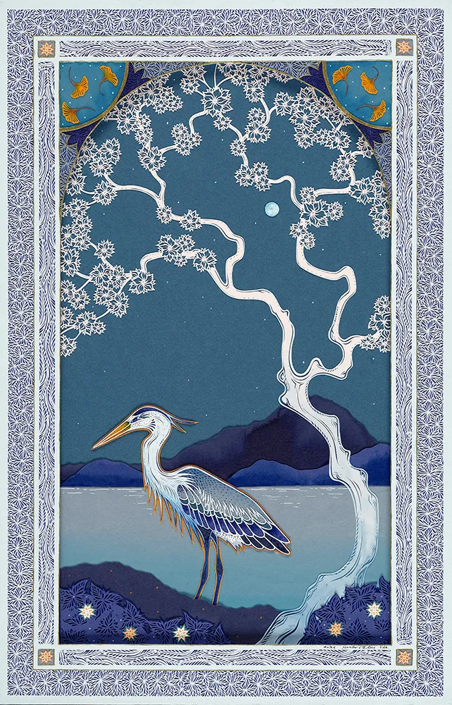 Illuminated Heron by Jen Hudson